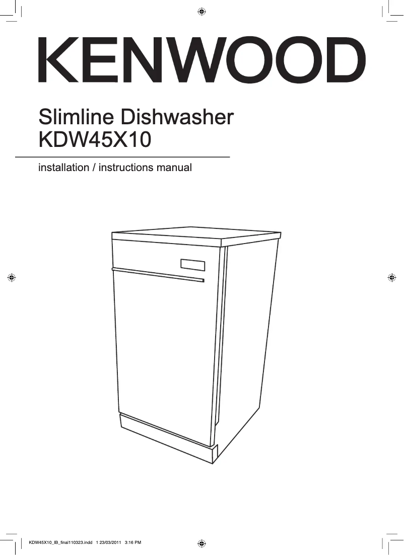Page 1 de la notice Manuel utilisateur Kenwood KDW45X10 Slimline