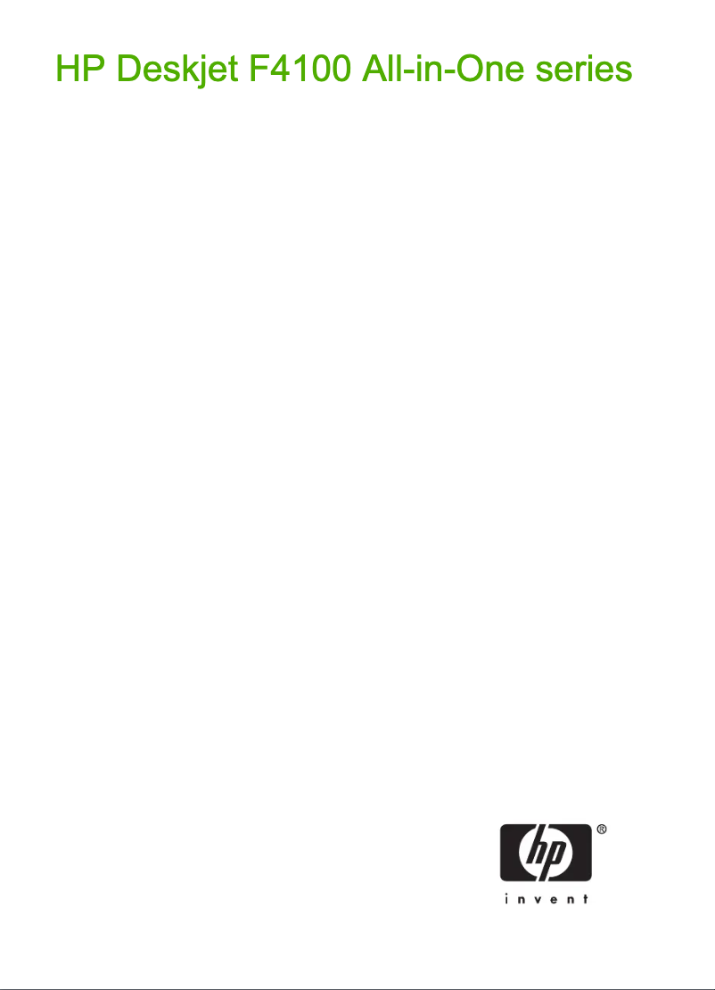 Page n°1 - Manuel utilisateur HP Deskjet F4140