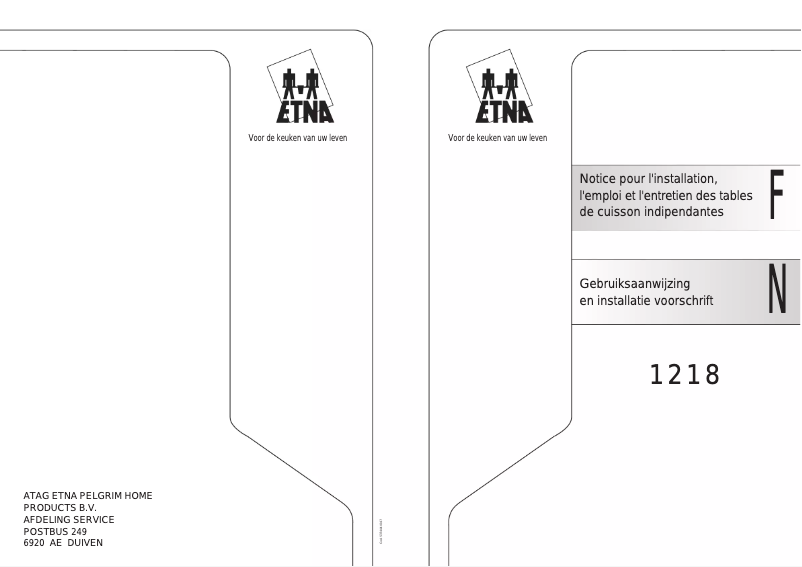 Page 1 de la notice Manuel utilisateur Etna 1218VW