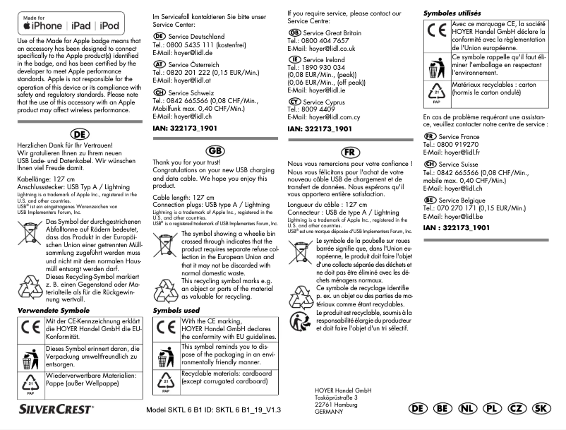 Página 1 del manual Manual de usuario SilverCrest SKTL 6 B1