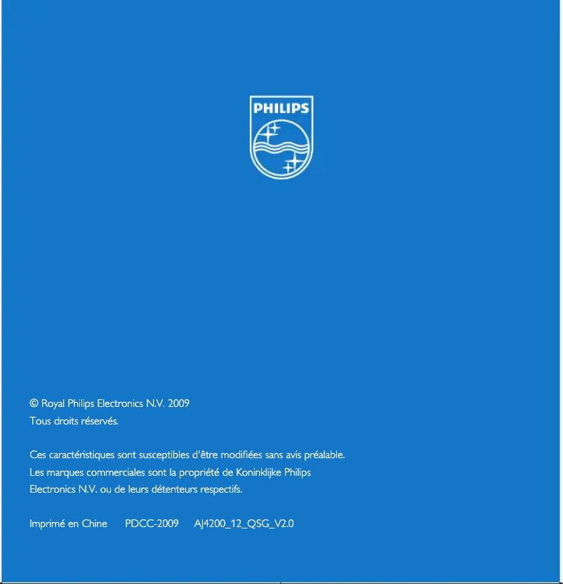 Page 1 of the manual Quick Start Guide Philips AJ4200