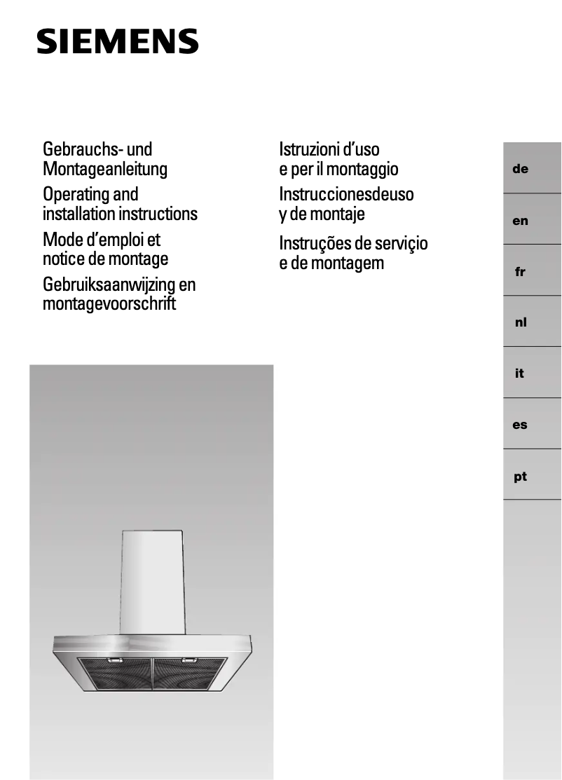 Page 1 de la notice Manuel utilisateur Siemens LC754BB20