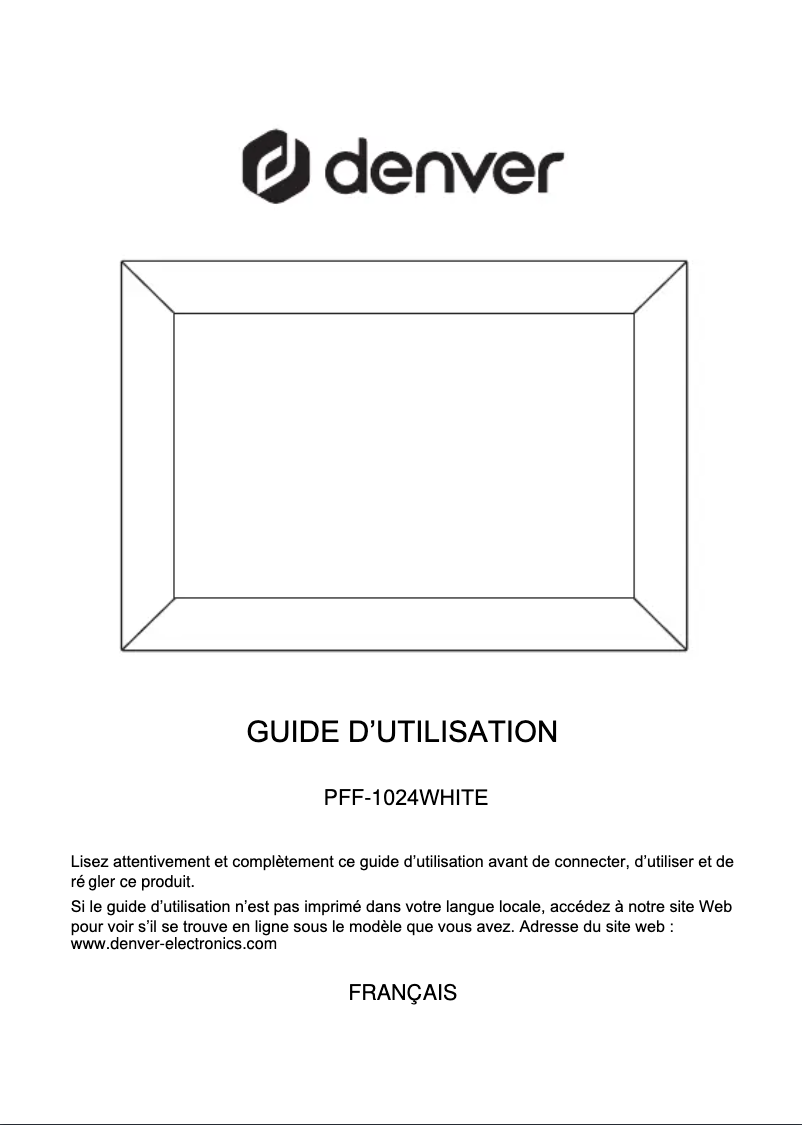 Page 1 de la notice Manuel utilisateur Denver PFF-1024