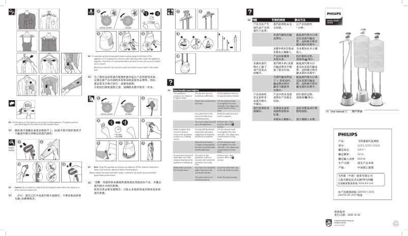 Page 1 de la notice Manuel utilisateur Philips DailyTouch GC517