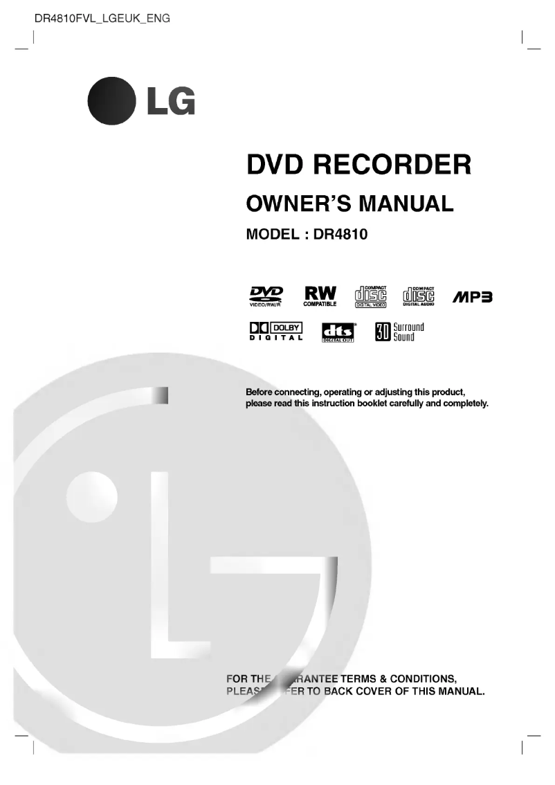 Page 1 of the manual User Manual LG DR4810FVL