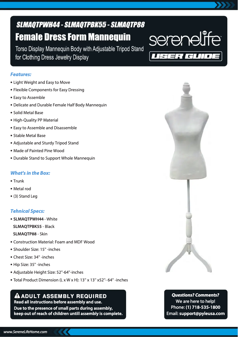 Página 1 del manual Manual de usuario SereneLife SLMAQTP88