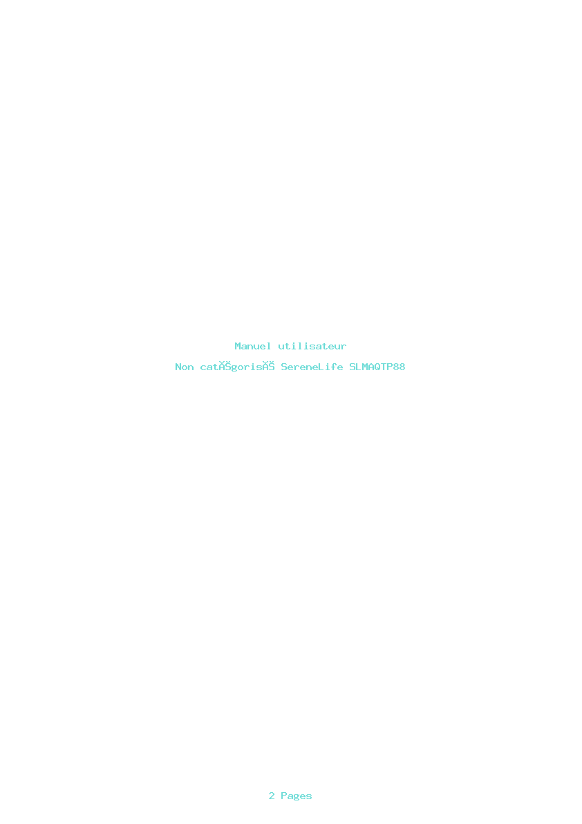 Page 1 de la notice Manuel utilisateur SereneLife SLMAQTP88