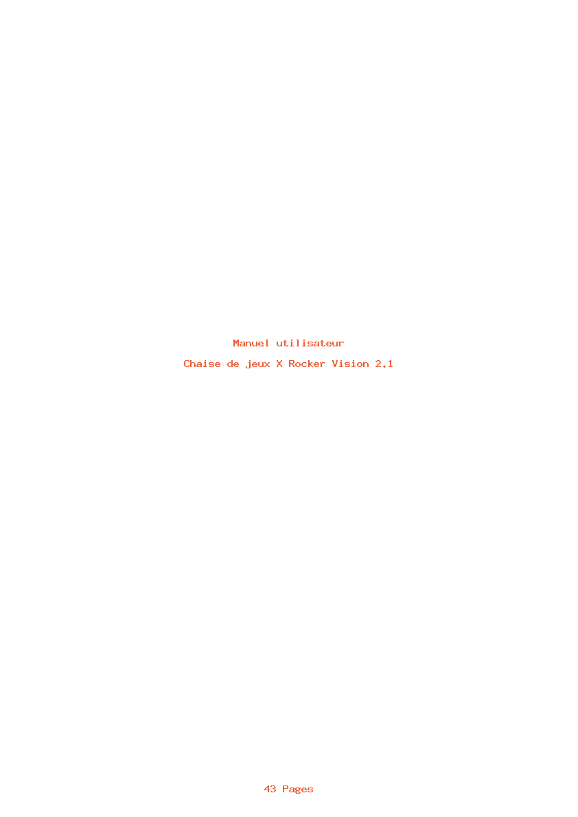 Page 1 de la notice Manuel utilisateur X Rocker Vision 2.1