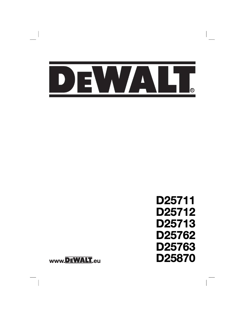 Page 1 de la notice Manuel utilisateur DeWalt D25763