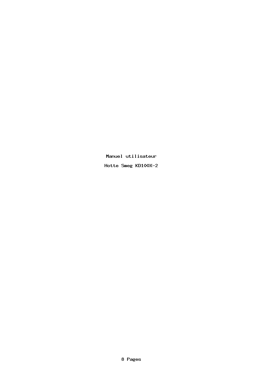Page 1 de la notice Manuel utilisateur Smeg KD100X-2