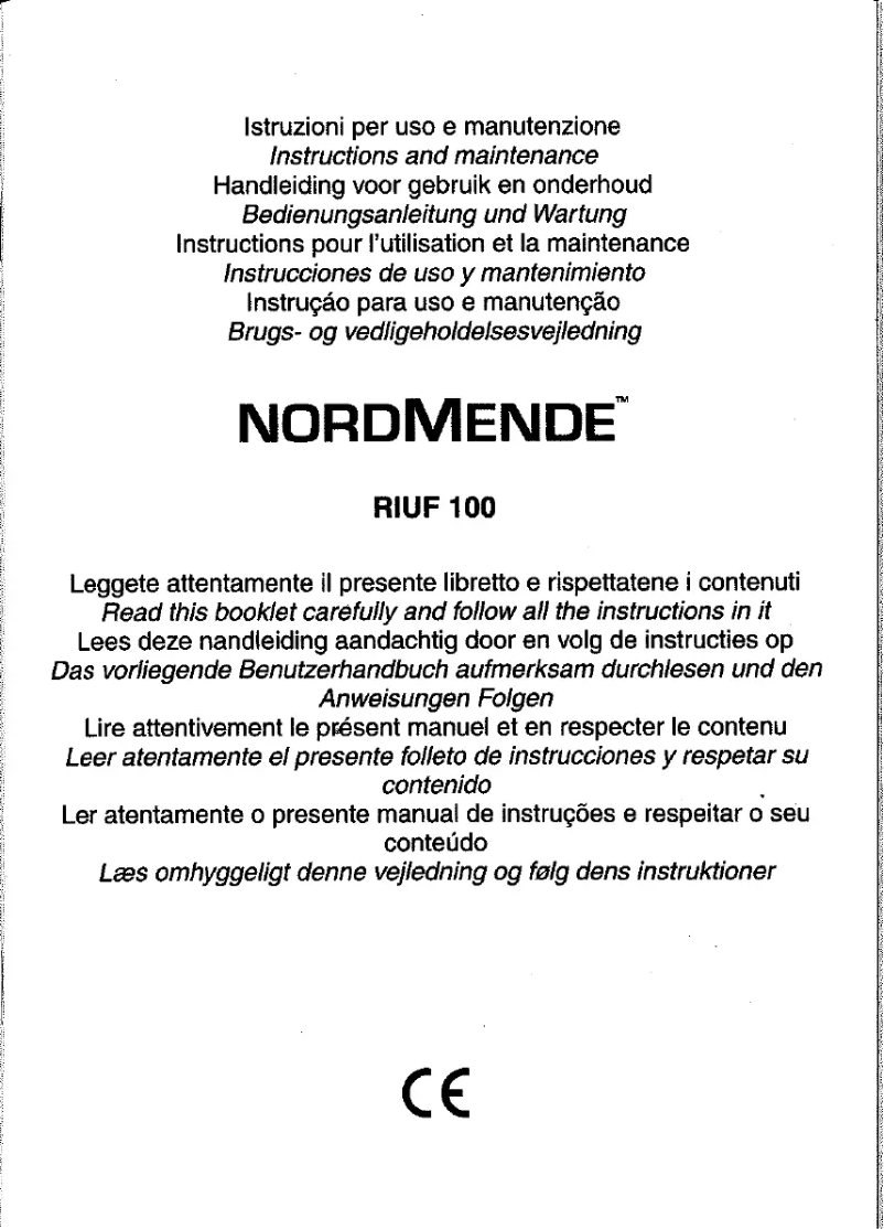 Page 1 of the manual User Manual Nordmende RIUF 100