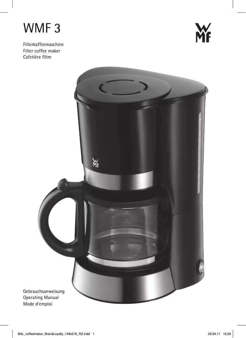 Page 1 de la notice Manuel utilisateur WMF 3