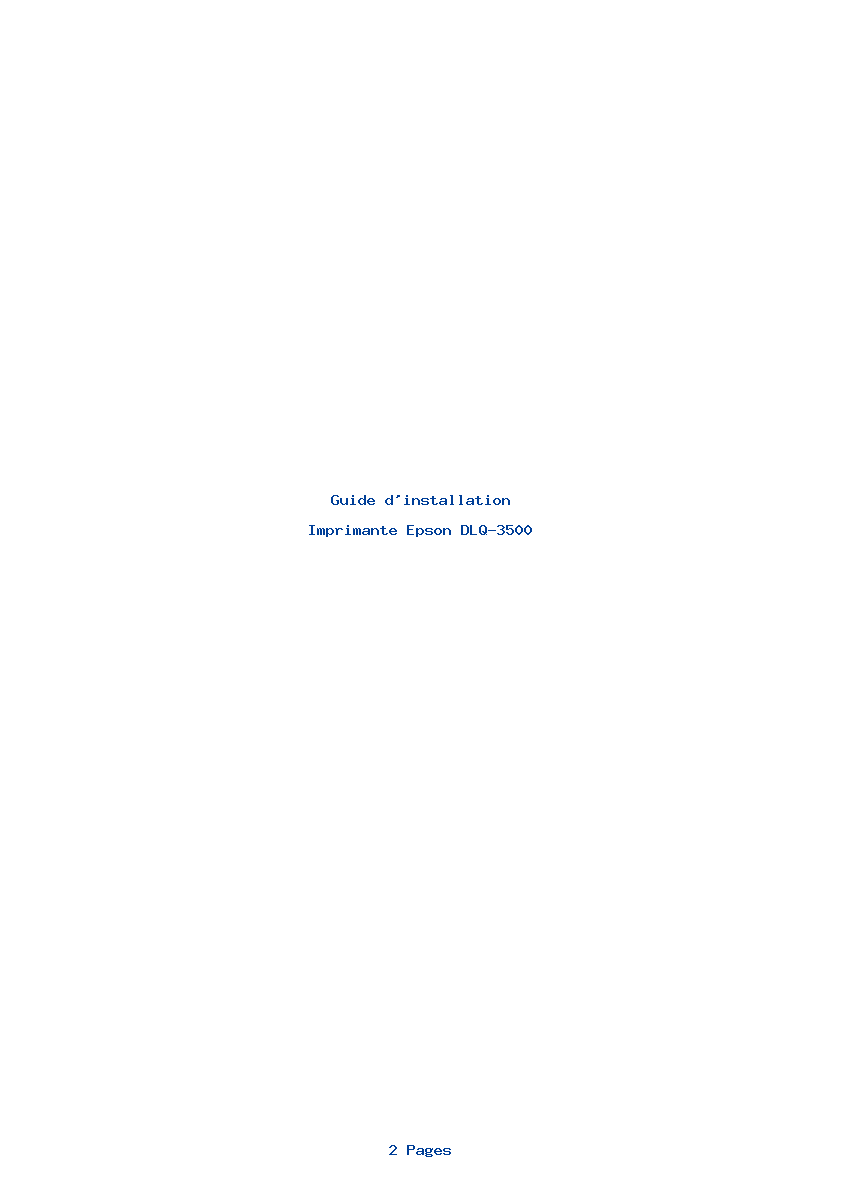 Page 1 de la notice Guide d'installation Epson DLQ-3500