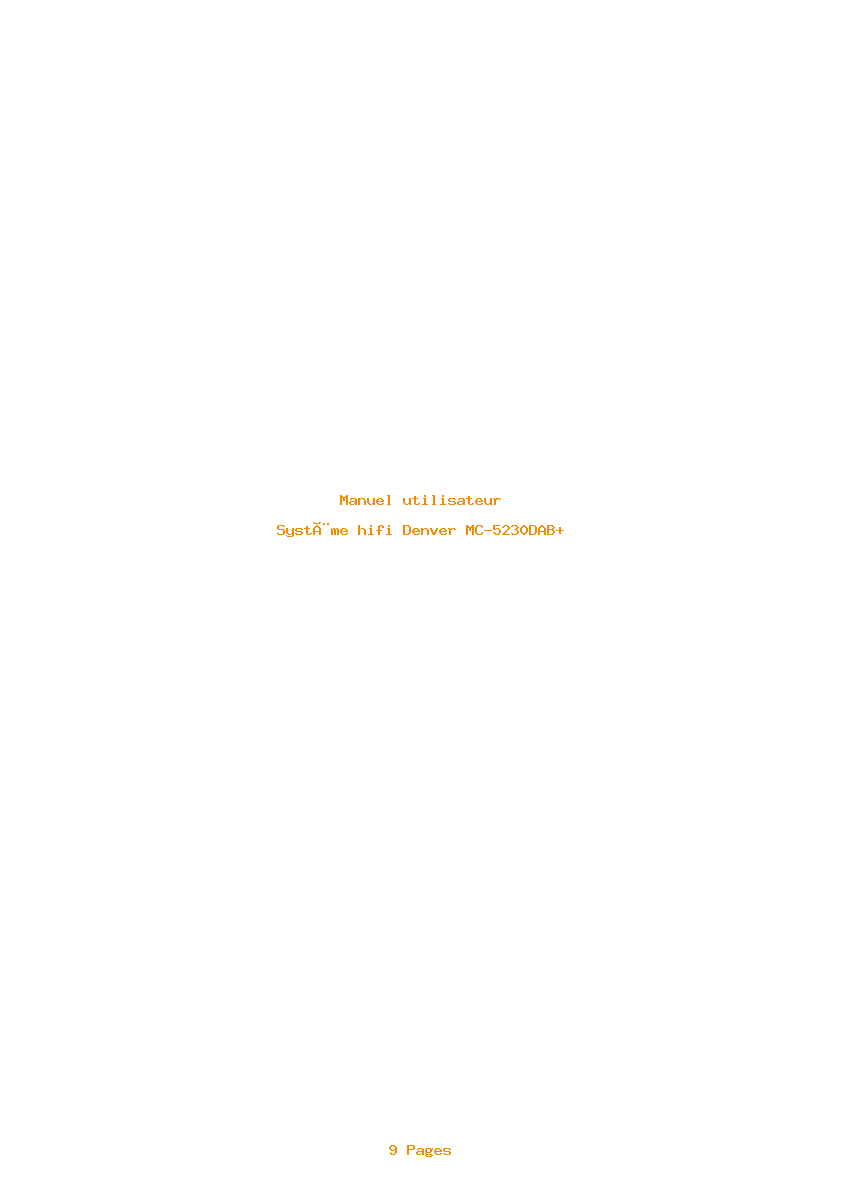Page 1 de la notice Manuel utilisateur Denver MC-5230DAB+