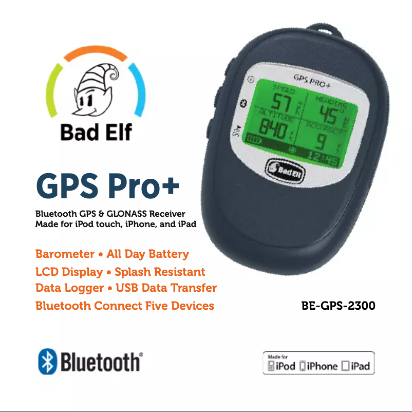 Page 1 de la notice Manuel utilisateur Bad Elf GPS Pro+