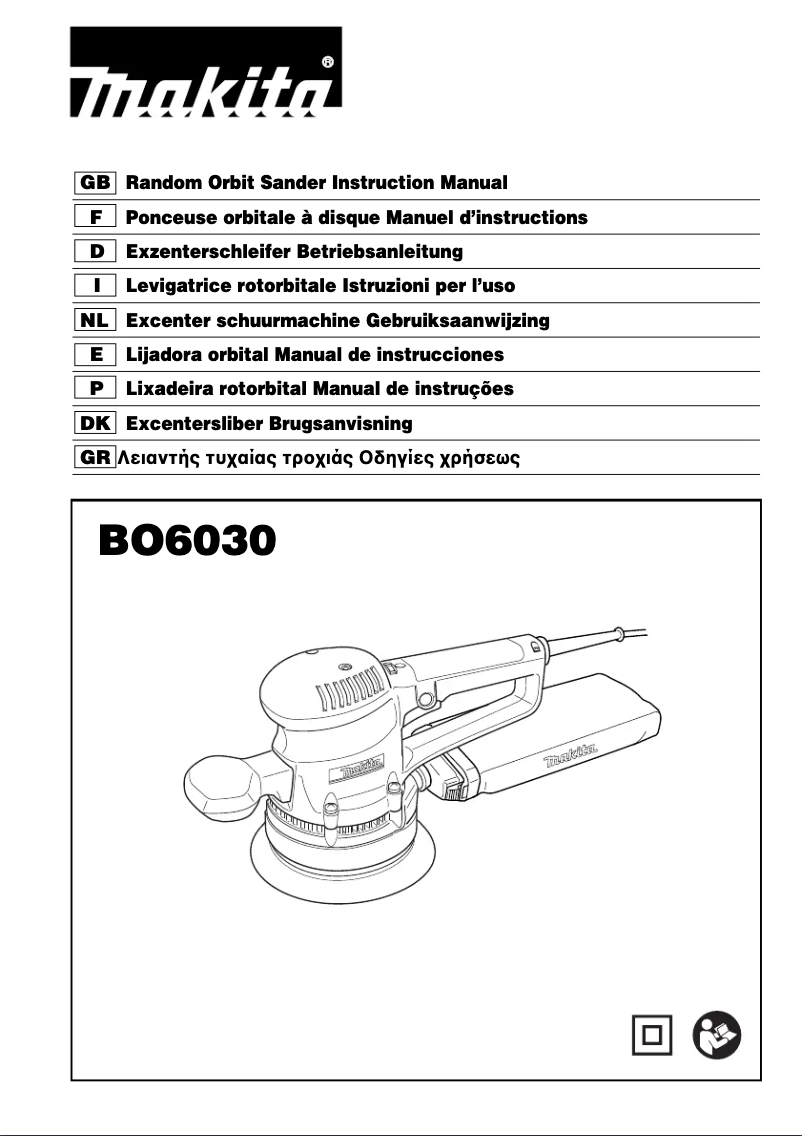 Page 1 de la notice Manuel utilisateur Makita BO6030JX