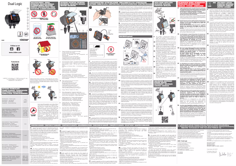 Page 1 de la notice Manuel utilisateur Claber Dual Logic 8485
