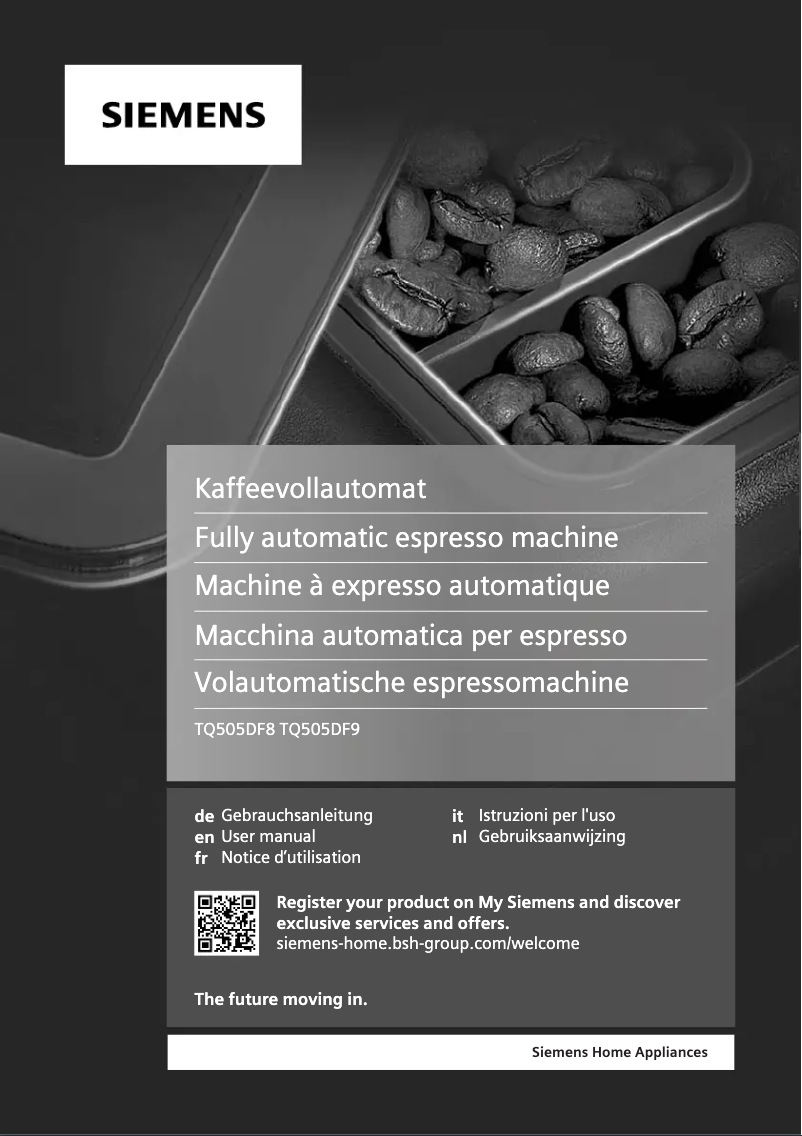 Page 1 de la notice Manuel utilisateur Siemens EQ.500 integral TQ505DF9