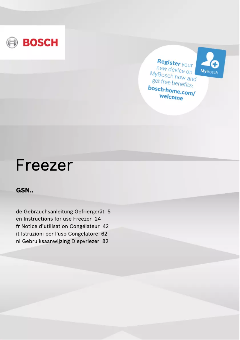 Page 1 de la notice Fiche technique Bosch GSN54EWCV