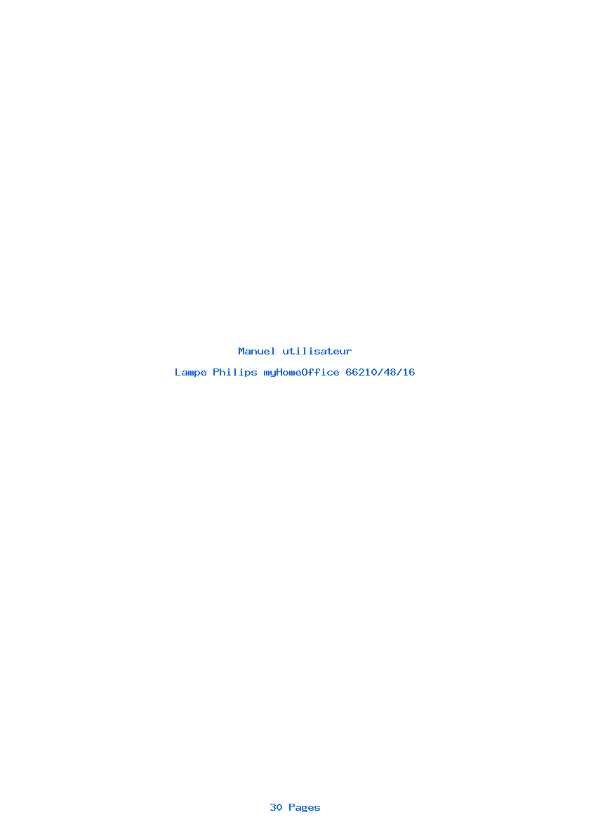 Page 1 de la notice Manuel utilisateur Philips myHomeOffice 66210/48/16