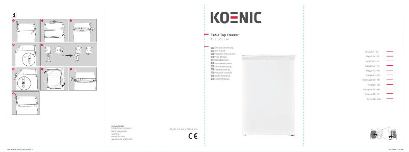 Page 1 de la notice Manuel utilisateur Koenic KFZ 121 E W