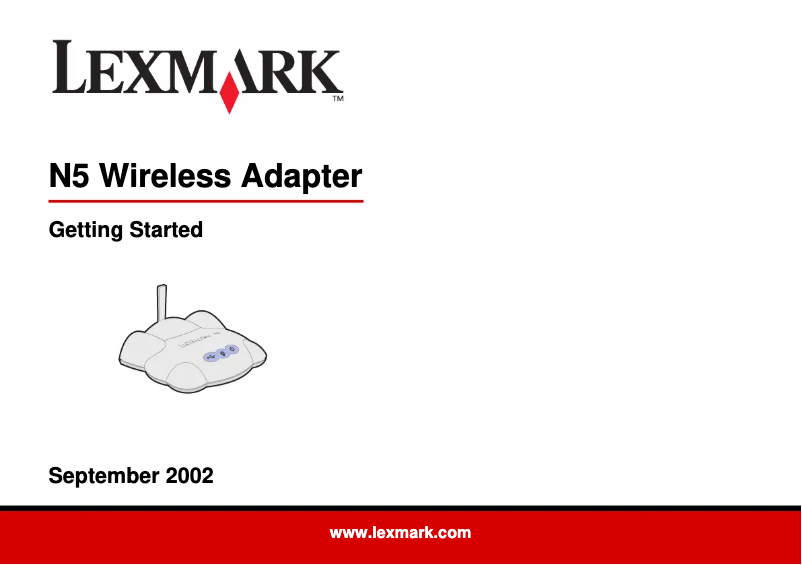 Page 1 of the manual User Manual Lexmark N5