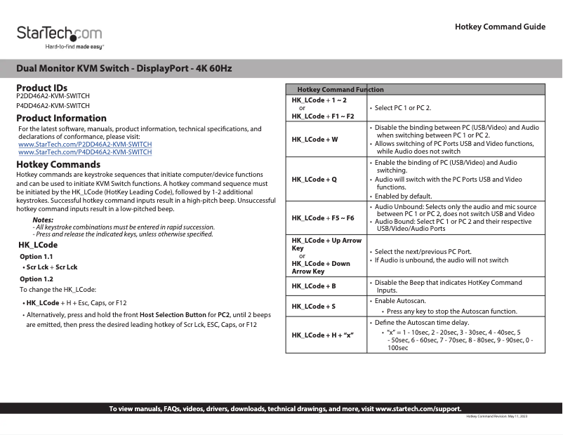 Page 1 of the manual User Manual StarTech.com P4DD46A2-KVM-SWITCH