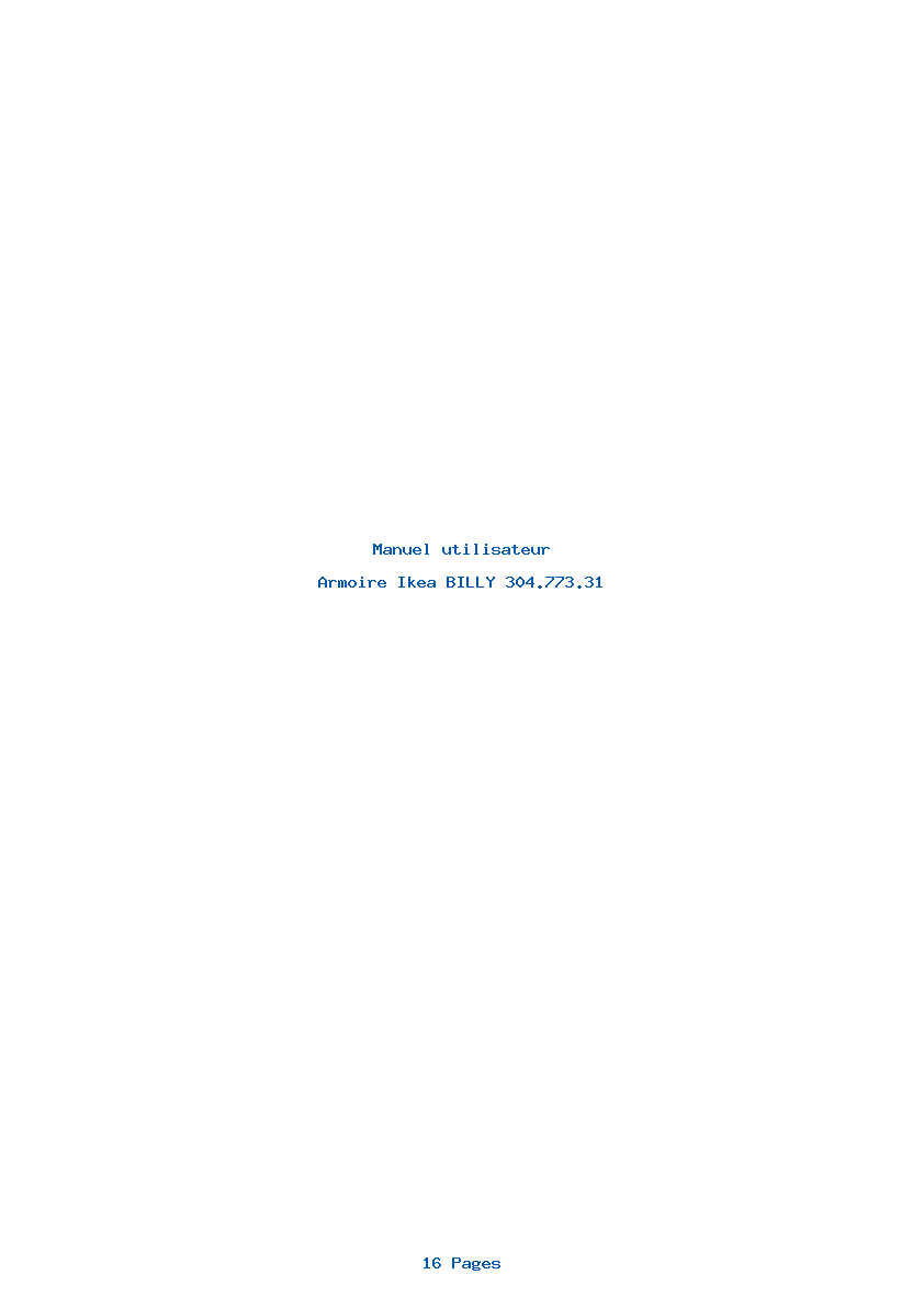 Page 1 de la notice Manuel utilisateur Ikea BILLY 304.773.31