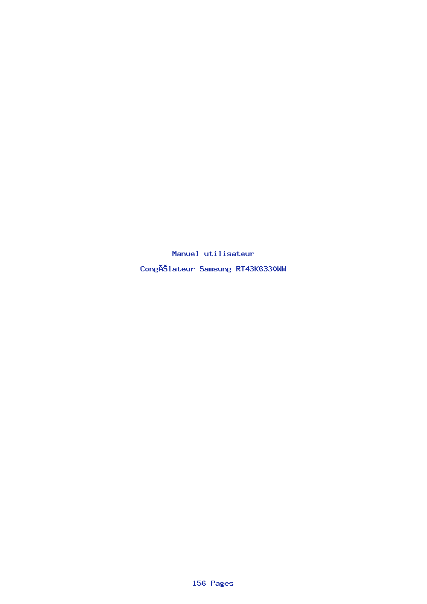 Page 1 de la notice Manuel utilisateur Samsung RT43K6330WW