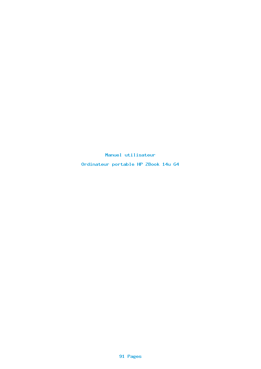 Page 1 de la notice Manuel utilisateur HP ZBook 14u G4