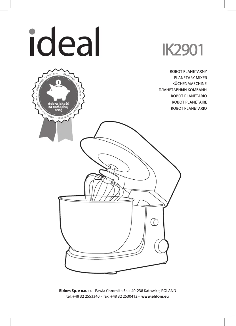 Page 1 of the manual User Manual Eldom IDEAL IK2901