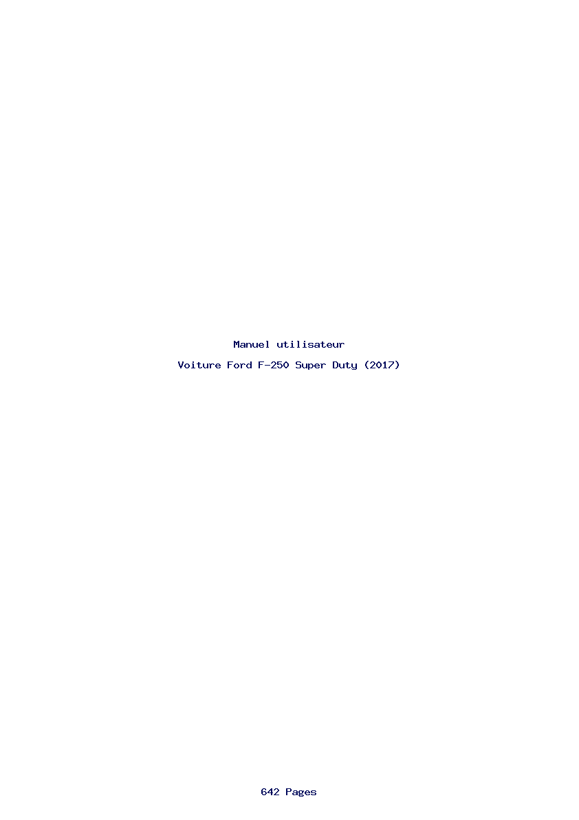 Page 1 de la notice Manuel utilisateur Ford F-250 Super Duty (2017)