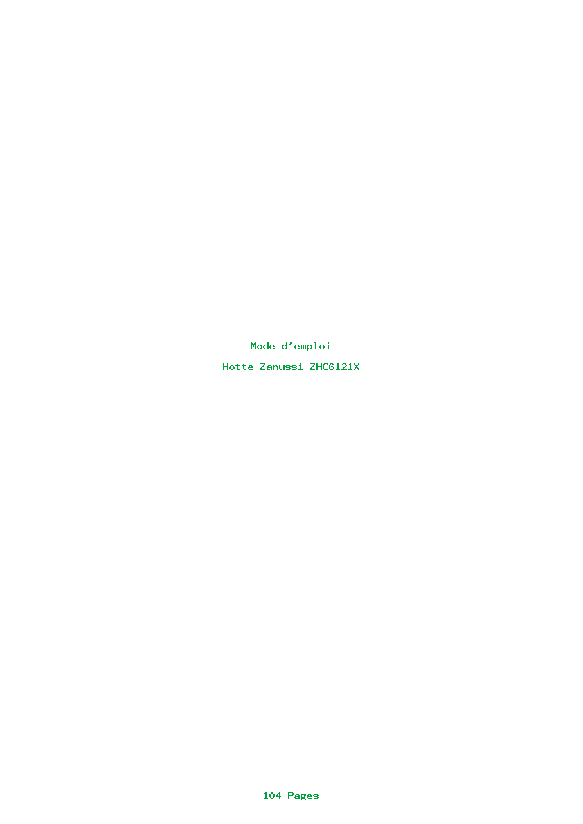 Image de la première page du manuel de l'appareil ZHC6121X