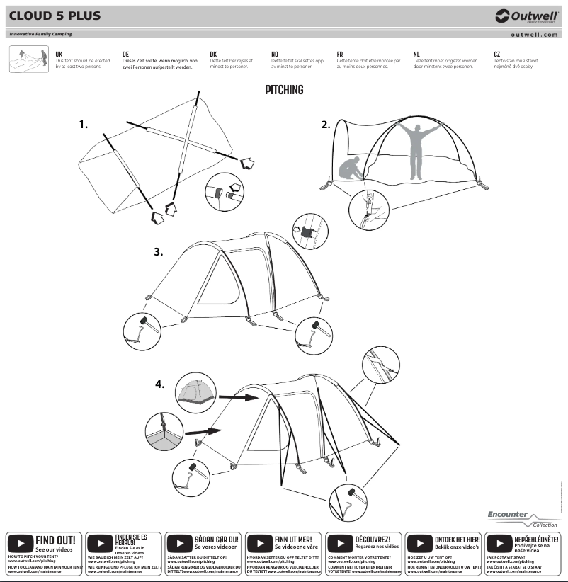 Page 1 de la notice Guide d'installation Outwell Cloud 5 Plus