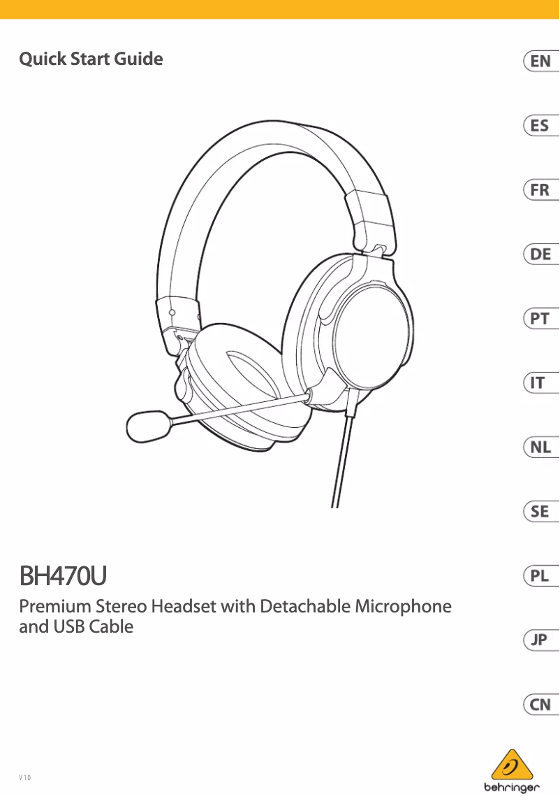 Page 1 de la notice Manuel utilisateur Behringer BH470U
