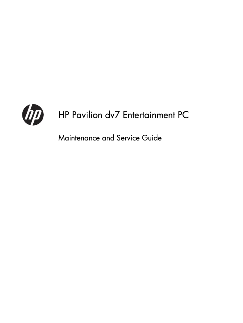 Page n°1 - Manuel utilisateur HP dv7-7160so