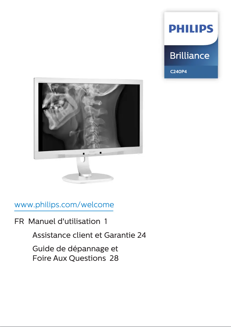 Page 1 de la notice Manuel utilisateur Philips Brilliance C240P4QPYEW