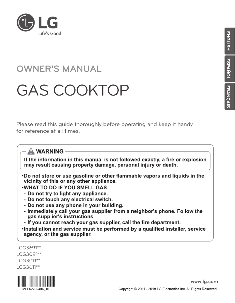 Page 1 de la notice Manuel utilisateur LG LCG3091ST