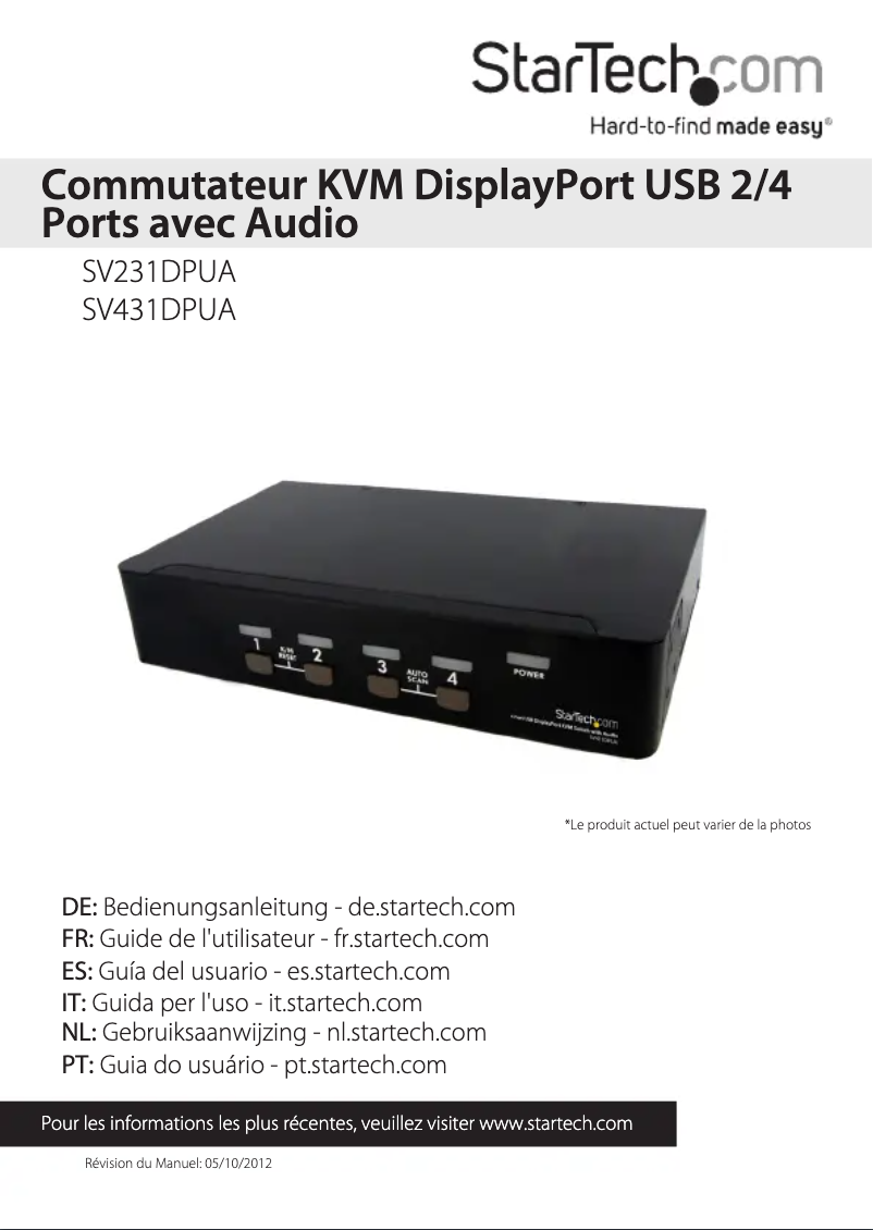 Page 1 de la notice Manuel utilisateur StarTech.com SV231DPUA