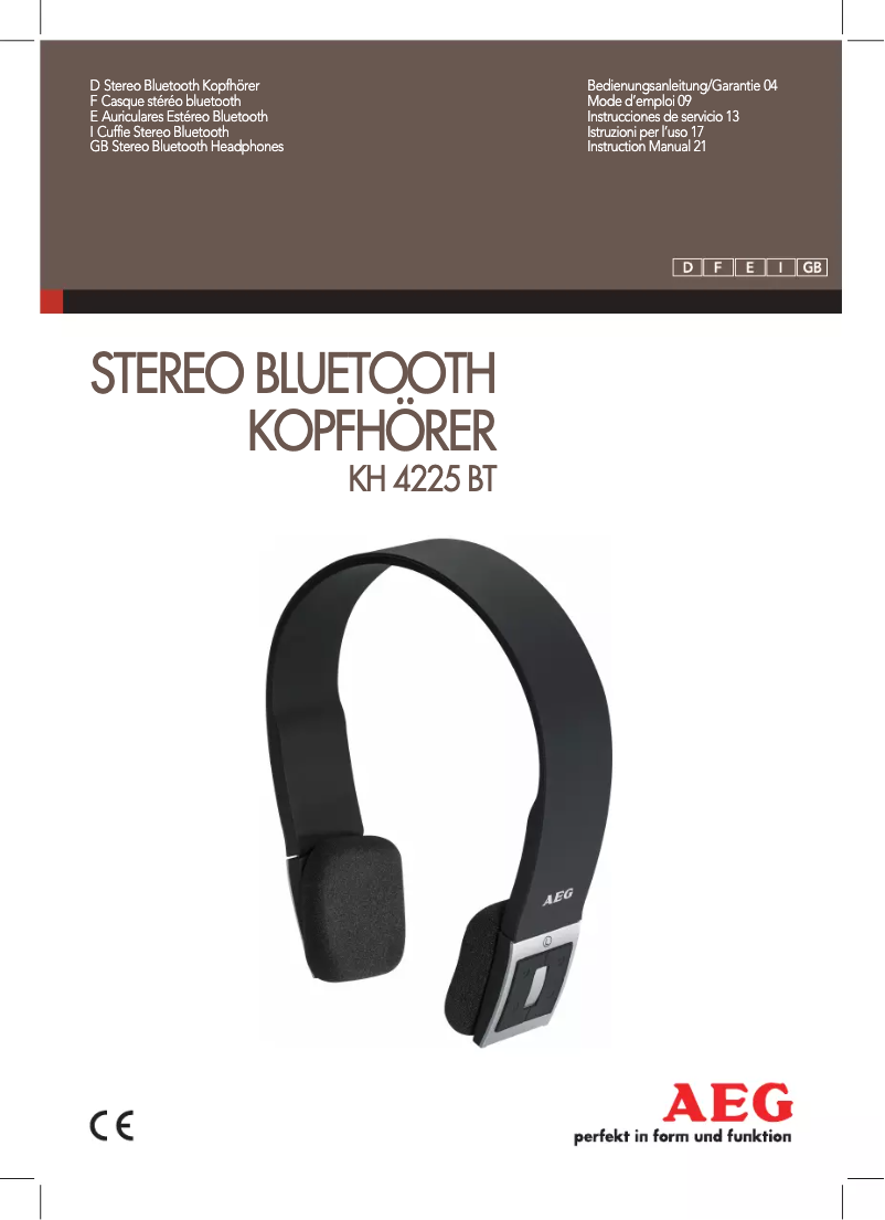 Page 1 de la notice Manuel utilisateur AEG KH 4225 BT