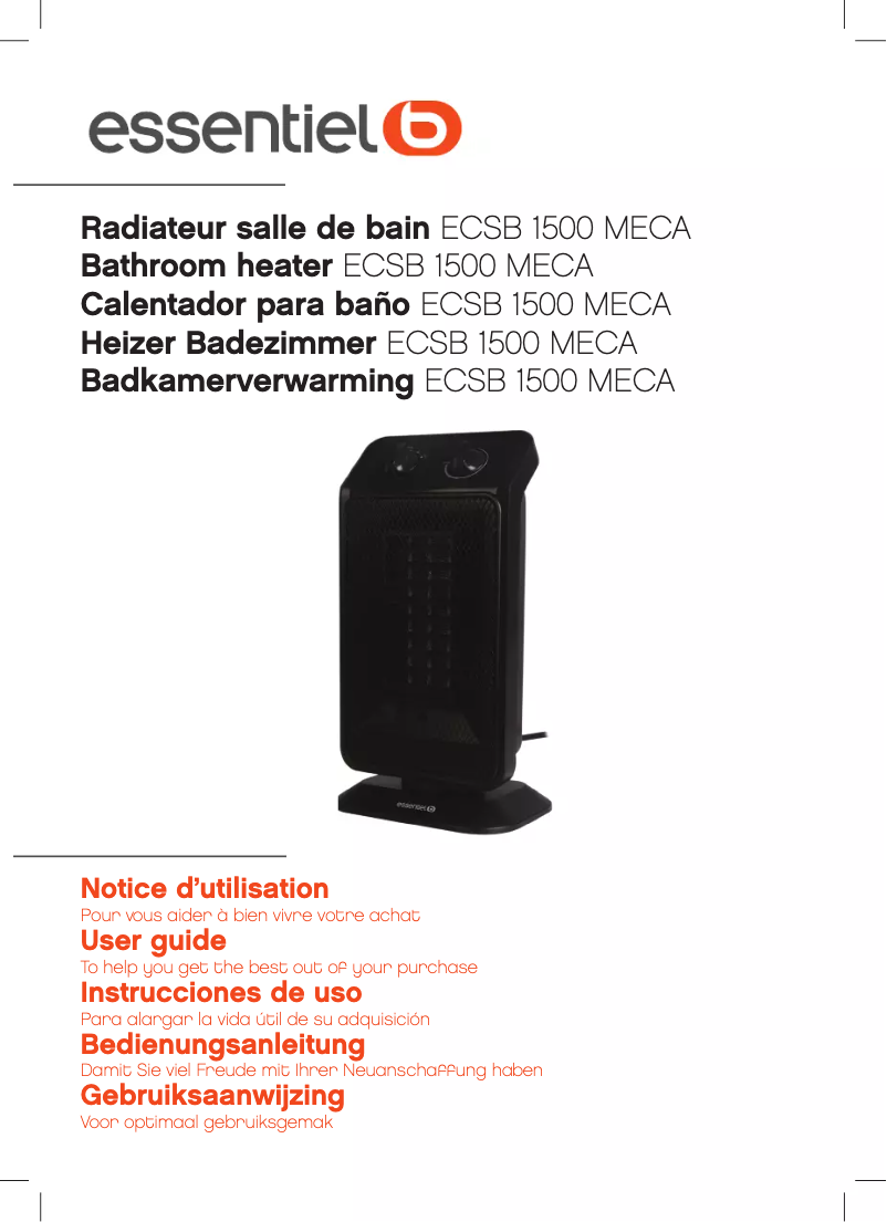 Page 1 of the manual User Manual Essentiel B ECSB 1500 Meca