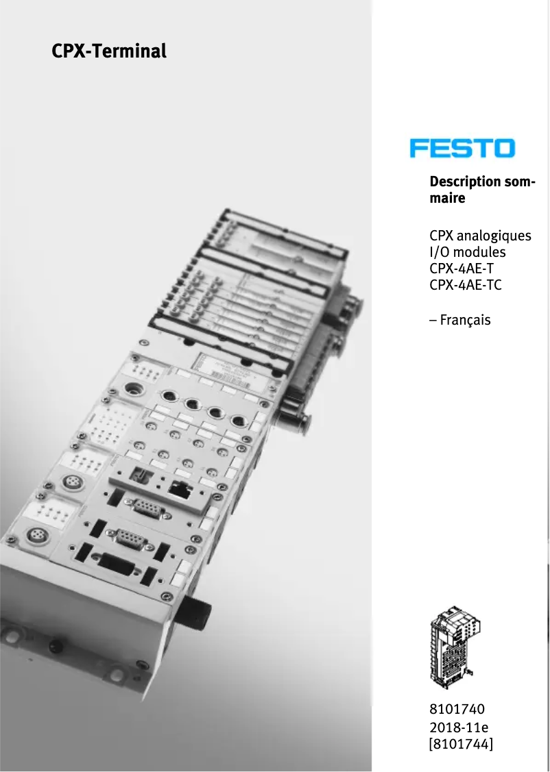 Page 1 de la notice Manuel utilisateur Festo CPX-4AE-TC