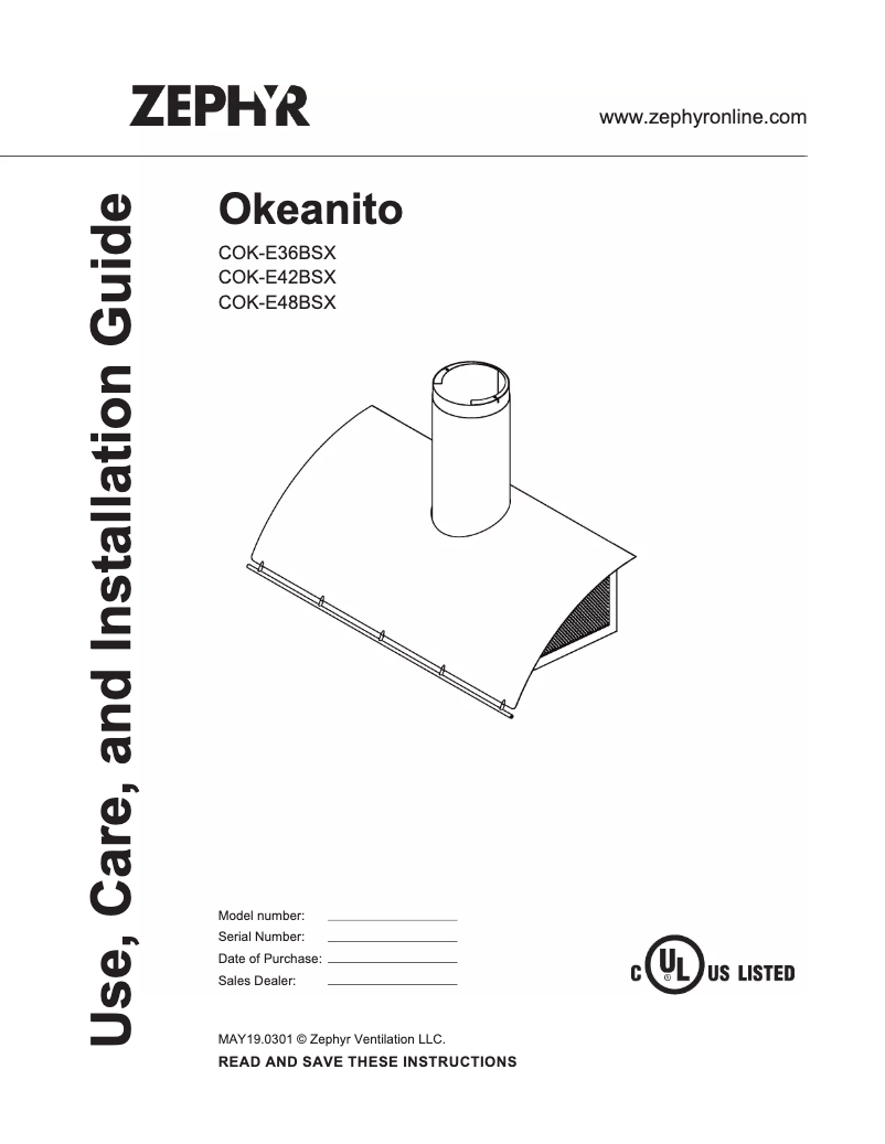 Page 1 de la notice Manuel utilisateur Zephyr Okeanito COK-E36BRGX