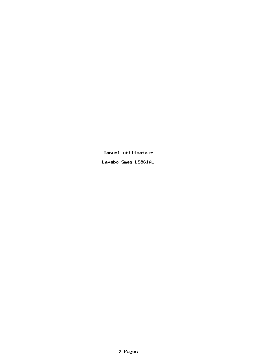 Page 1 de la notice Manuel utilisateur Smeg LS861AL