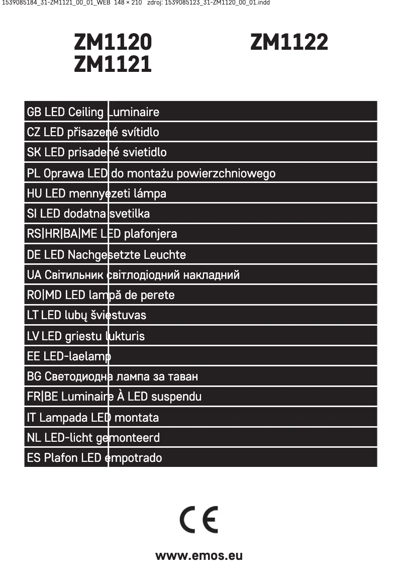 Page 1 de la notice Manuel utilisateur Emos ZM1121
