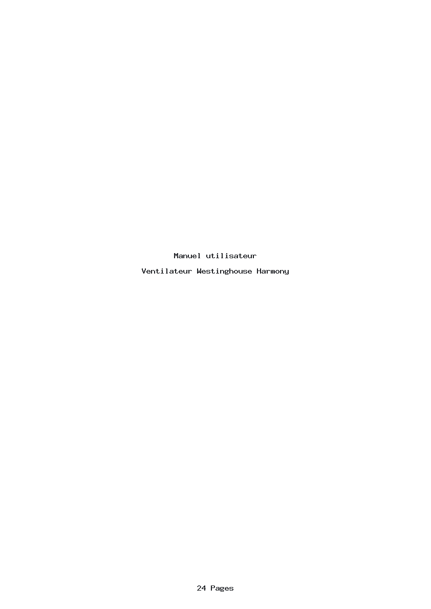 Page 1 de la notice Manuel utilisateur Westinghouse Harmony
