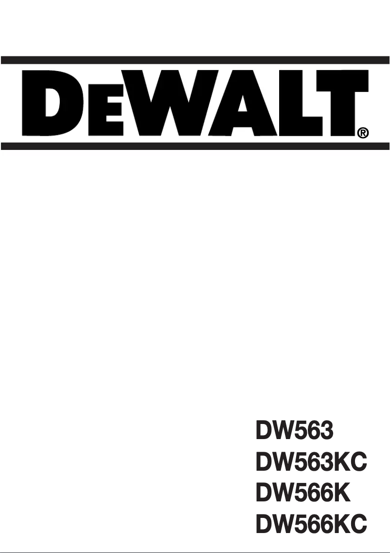Page 1 de la notice Manuel utilisateur DeWalt DW566