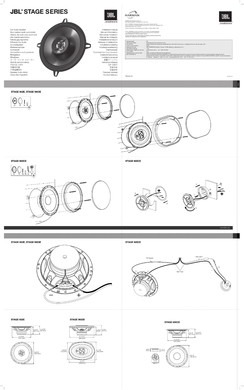 Page 1 de la notice Manuel utilisateur JBL Stage 602E