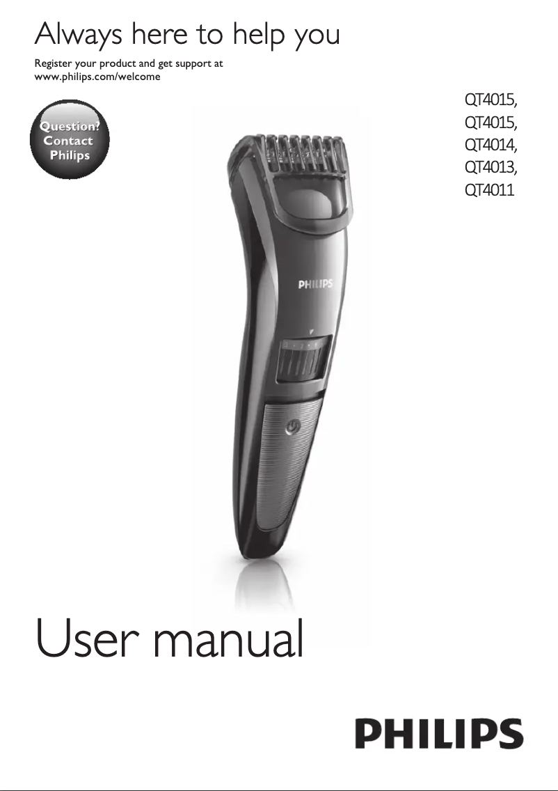 Page 1 de la notice Manuel utilisateur Philips Series 3000 QT4013