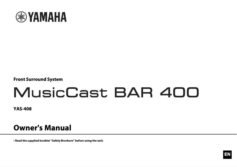 Page 1 of the manual User Manual Yamaha YAS-408